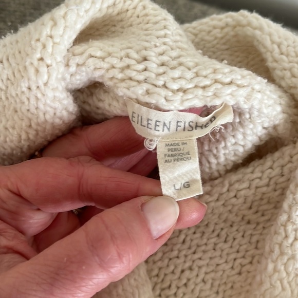Eileen Fisher Organic Cotton Turtleneck Sweater Sz L - Picture 9 of 13